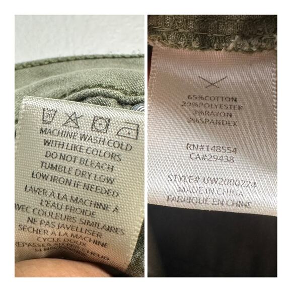 Unpublished Anthropologie Green Midrise Denim Straight‎ Leg Jeans Cuffed Hem 28 - Picture 10 of 11